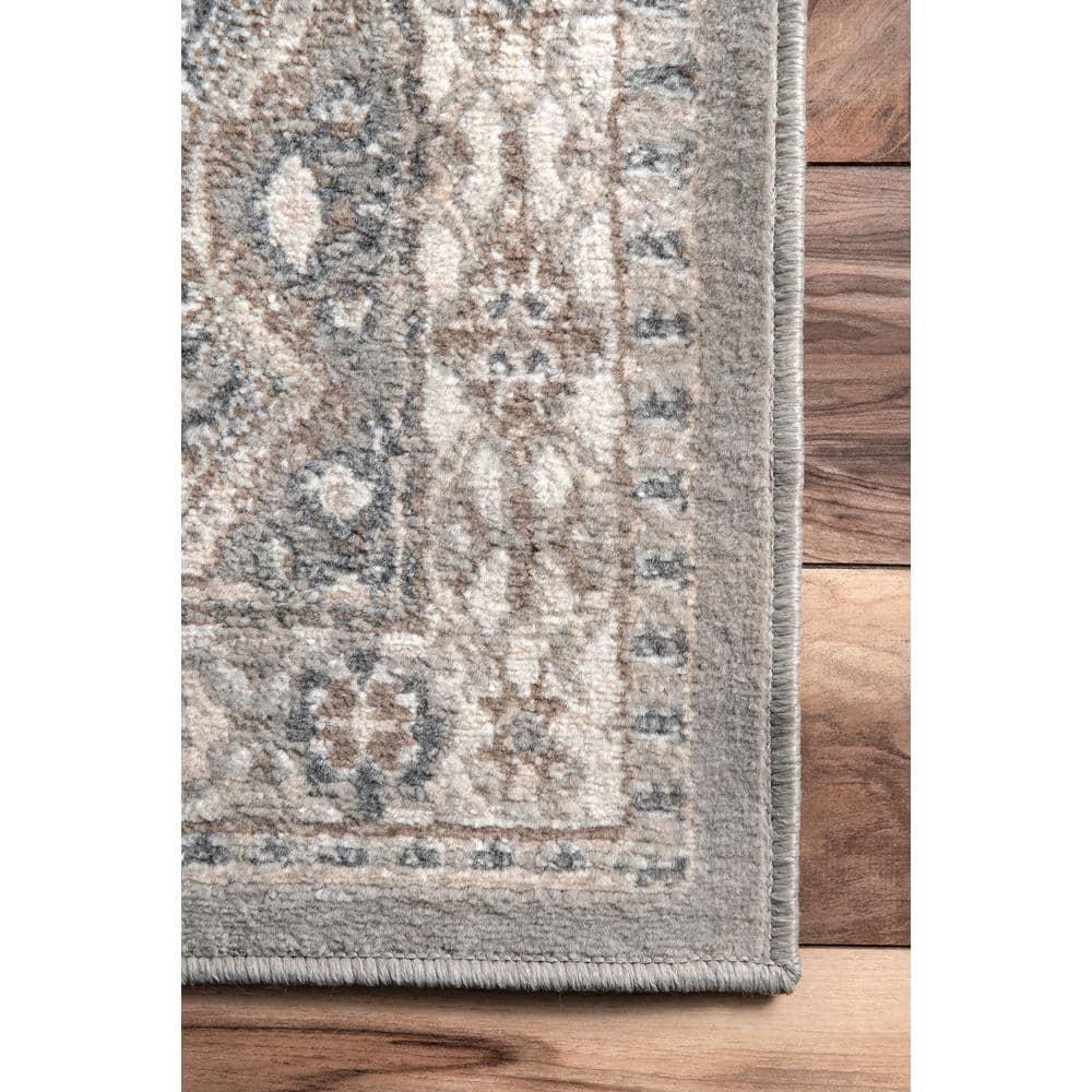 Nuloom 10x14 Becca Tiled Indoor Area Rug, Taupe, Faded Transitional Design, Stain Resistant, Bedroom, Living Room, Kitchen