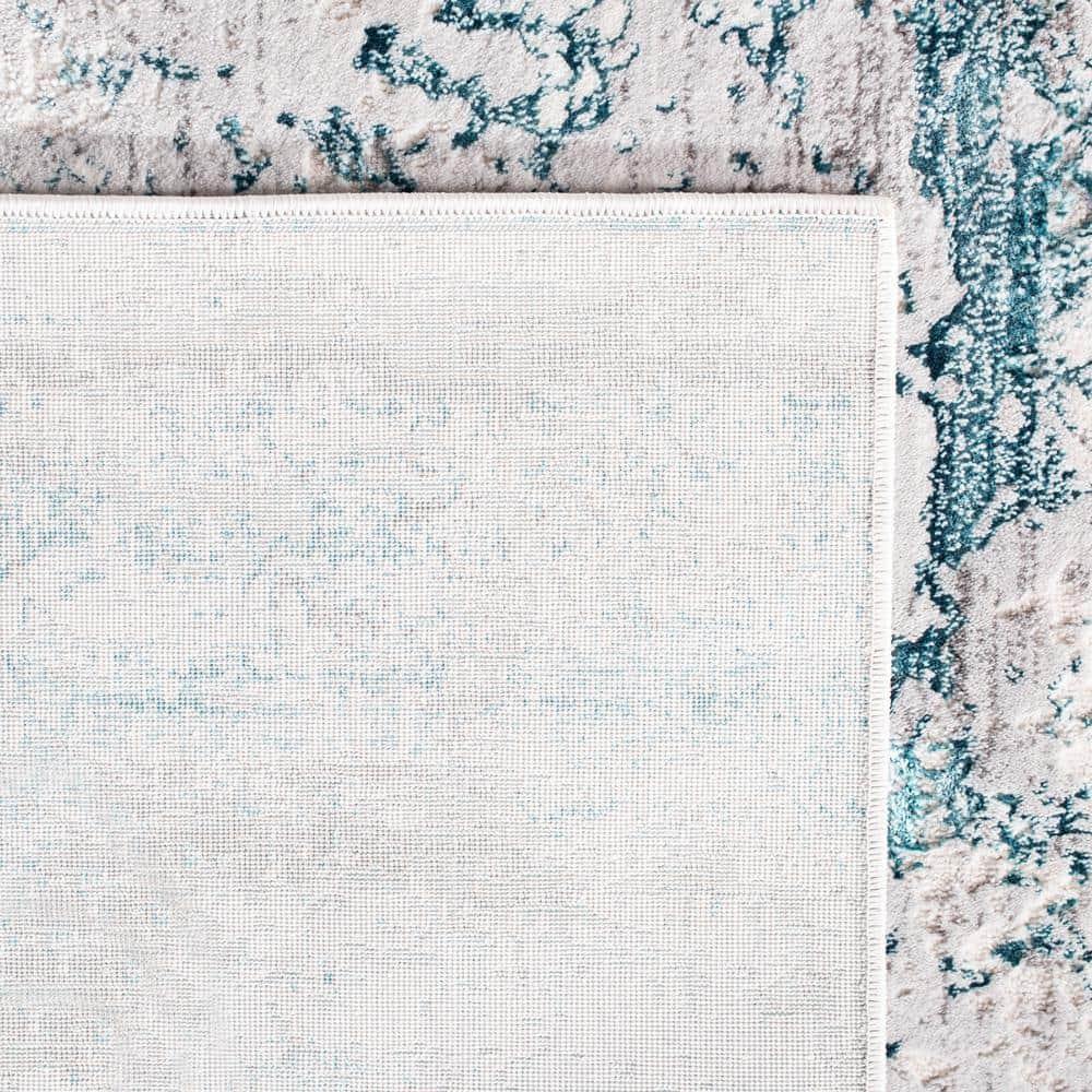 Amalfi AMF572 Power Loomed Area Rug - Cream/Turquoise - 5'3"x7'6" - Safavieh.