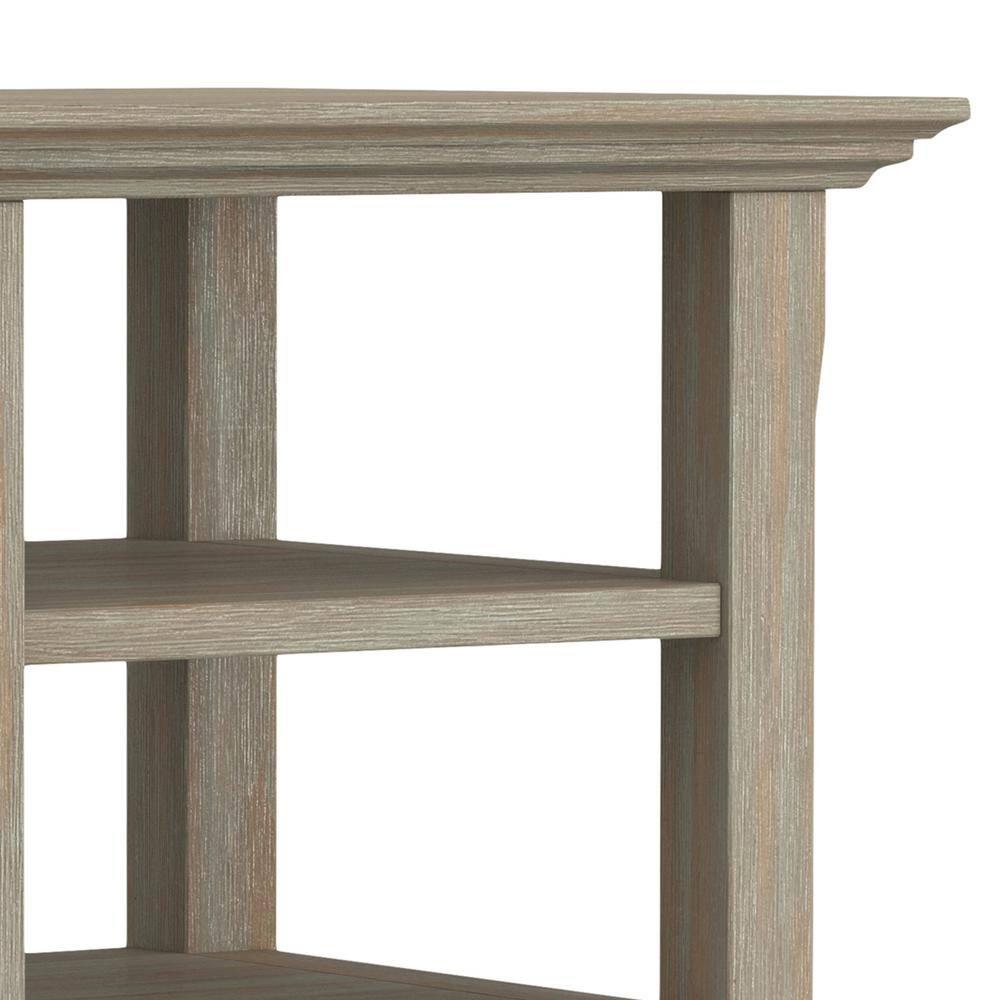 Simpli Home Acadian Solid Wood Transitional Table with Open Shelves
