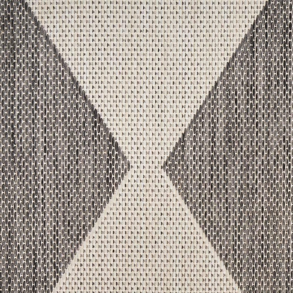 Nourison Positano 5' x 7' Charcoal Diamond Modern Flatweave Indoor/Outdoor Rug