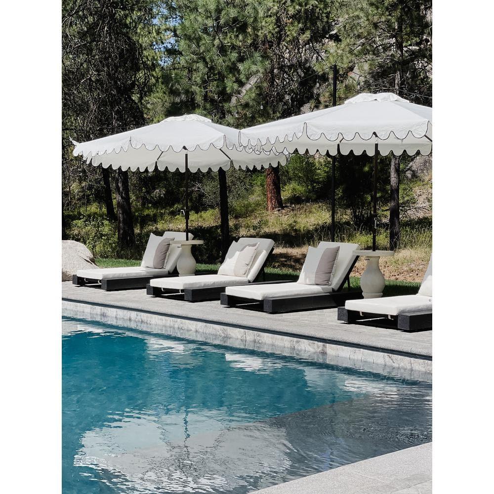 Venice 11Ft Round Crank Umbrella - PAT8110 - Ivory/Black - Safavieh