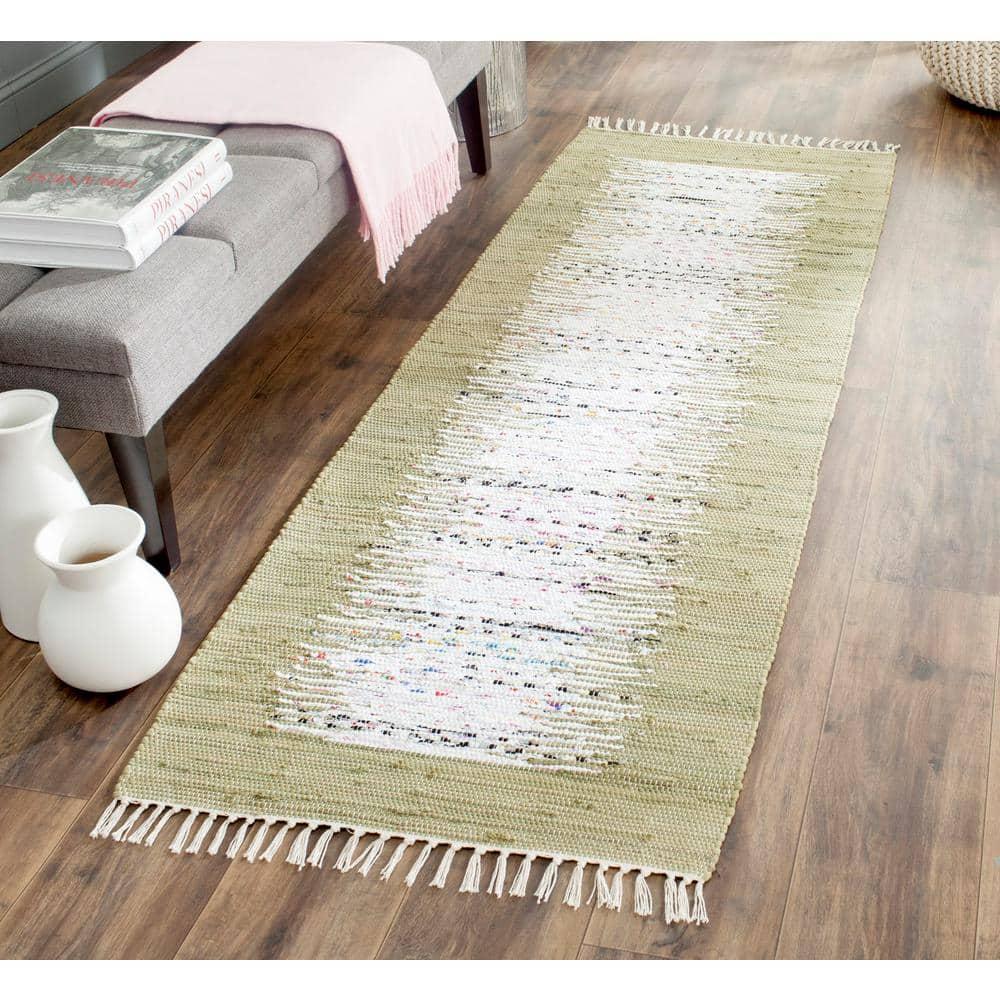 Montauk MTK711 Hand Woven Indoor Runner Rug - Ivory/Olive - 2'3"x7' - Safavieh.