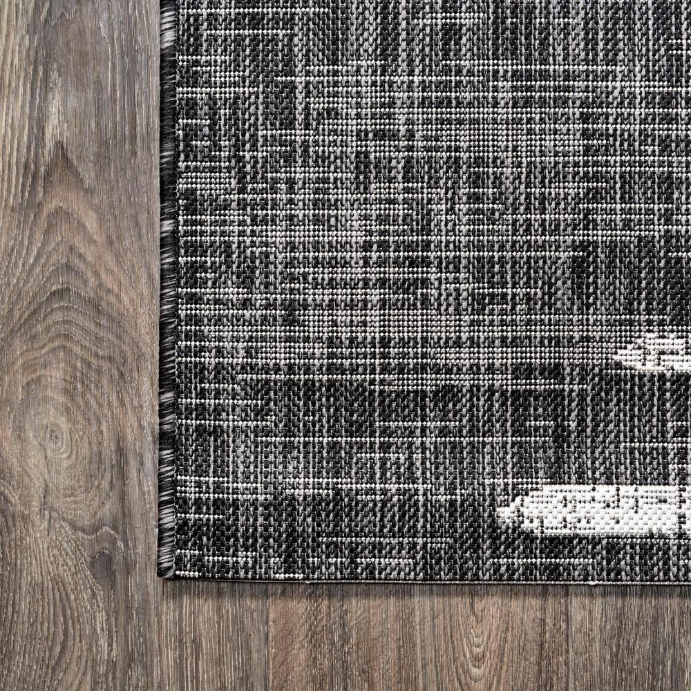 3'x5' Zolak Berber Stripe Geometric Indoor/Outdoor Area Rug, Black/Ivory - JONATHAN Y
