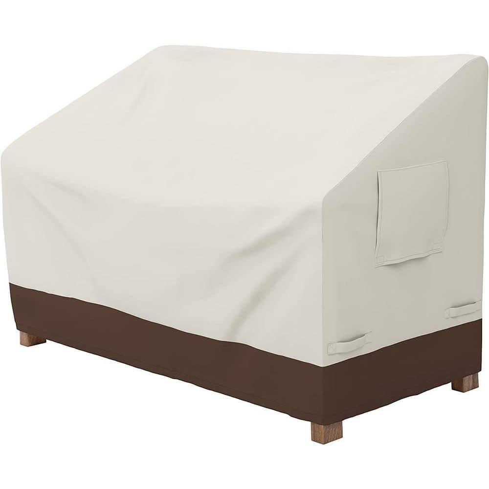 Amazon Basics 2 Seater Outdoor Couch Cover, Patio Furniture Cover, Waterproof, Anti-UV, Durable, Beige/Tan