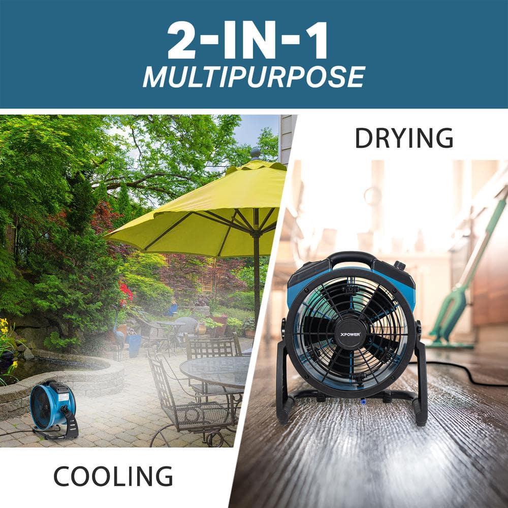 Xpower FM-65B 3-Speed Rechargeable 900 CFM Outdoor Misting Fan