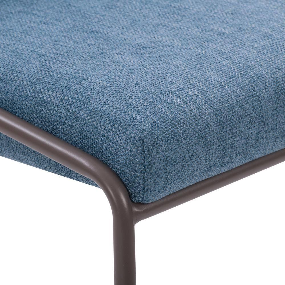 Blakeley Counter Height Barstool Blue - CorLiving: Upholstered, Metal Footrest, Polyester Fiber, Wood Frame