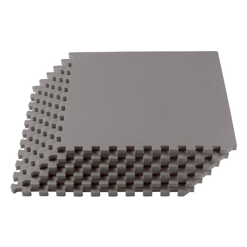 We Sell Mats 1" Thick Multipurpose Exercise Floor Mat with EVA Foam, Interlocking Tiles, Anti-Fatigue for Home or Gym, 24 in x 24