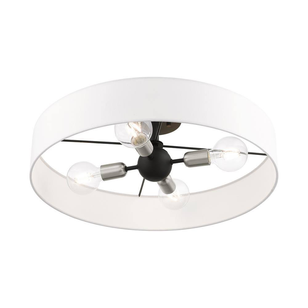 Livex Lighting Venlo 4 - Light Semi-Flush Mount in  Black/Brushed Nickel