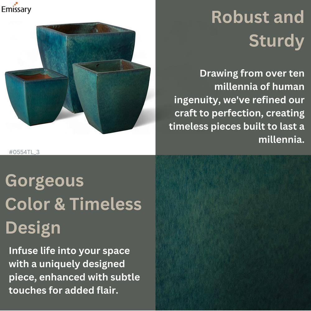 Emissary Lok Planter 12" x 12" - Teal