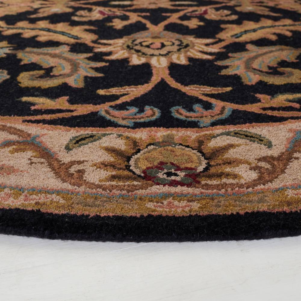 Heritage HG628 Hand Tufted Area Rug - Black/Beige - 6' Round - Safavieh.