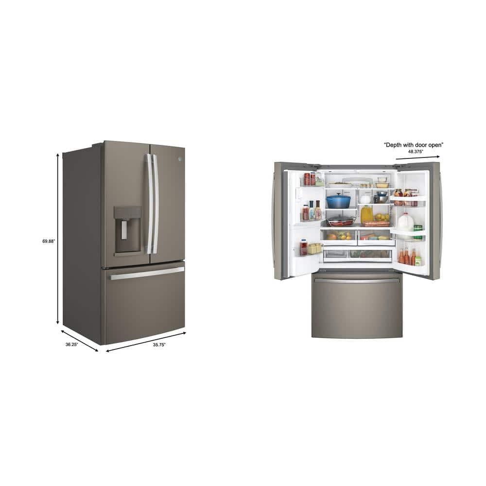 GE Appliances 35.75" Energy Star® French Door 27.8 Cu. Ft. Refrigerator GFE28GMKES