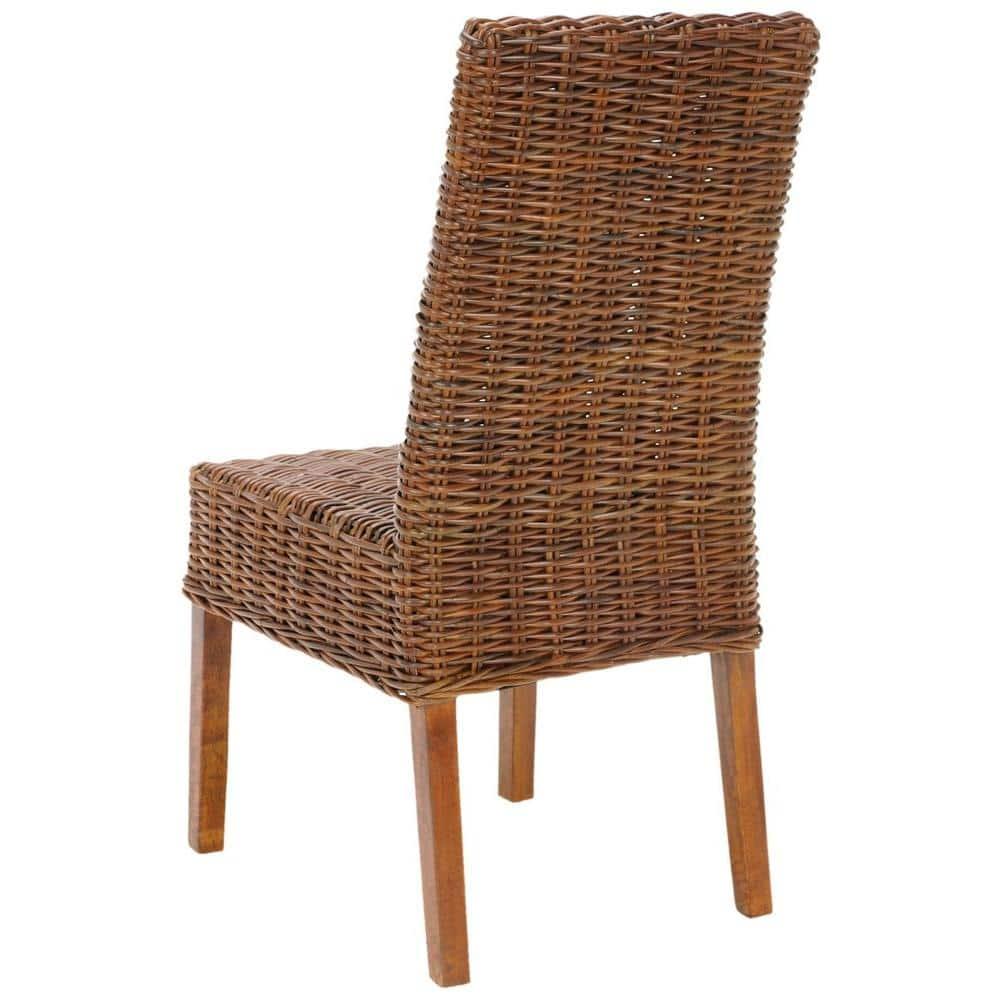 Sanibel 18''H Rattan Side Chair (Set of 2) - Antique Walnut - Safavieh
