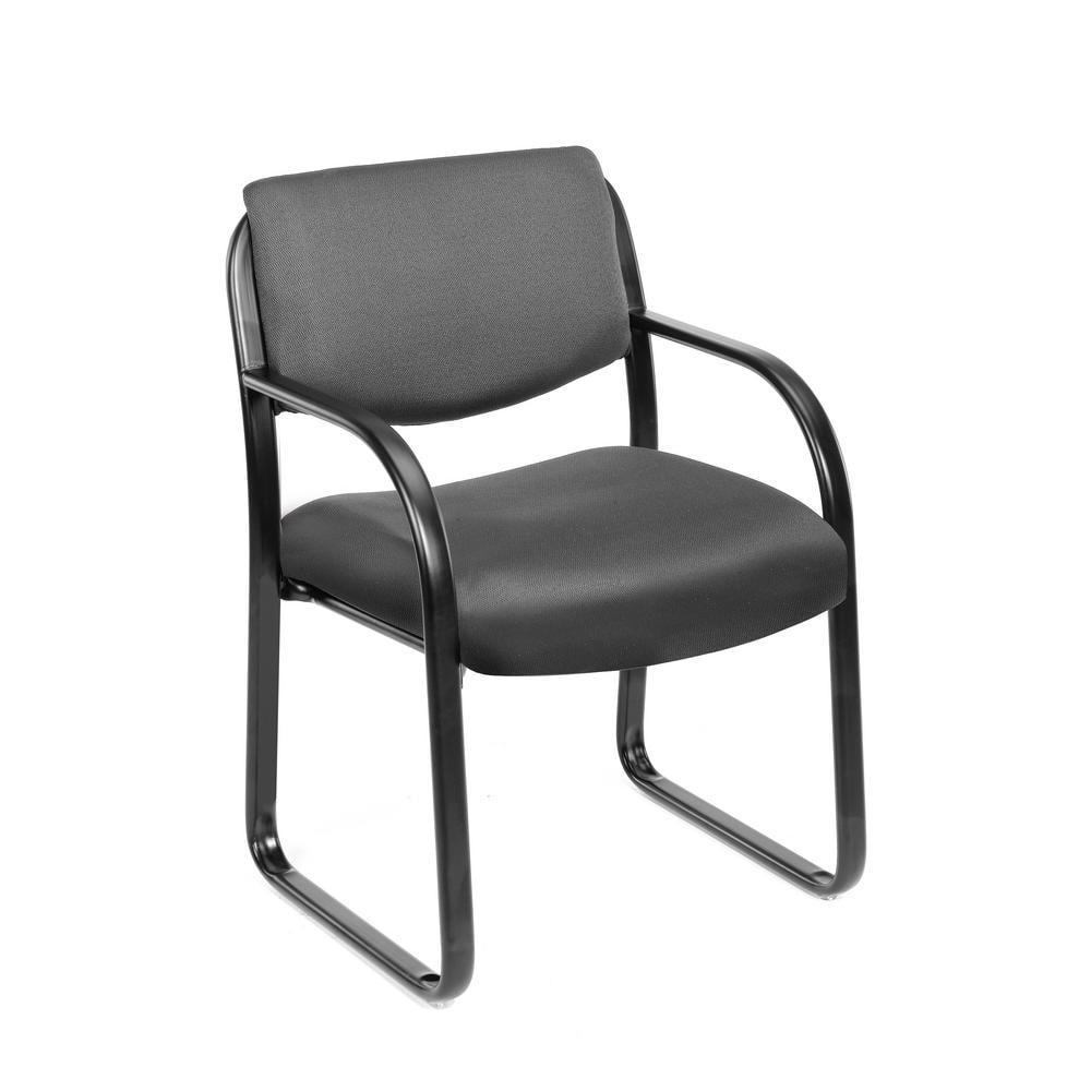 Sled Base Guest Chair Gray - Boss: Sturdy Metal Frame, Padded Back & Seat, 275 lbs Capacity