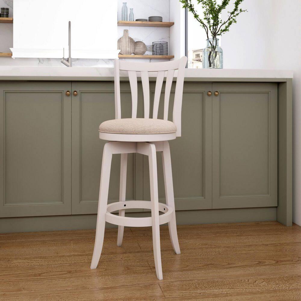 30&#34; Savana Wood Bar Height Swivel Stool White - Hillsdale Furniture