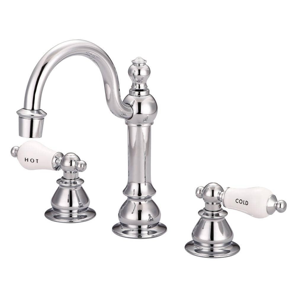 Vintage Widespread 2-handle Bathroom Faucet with Drain Assembly