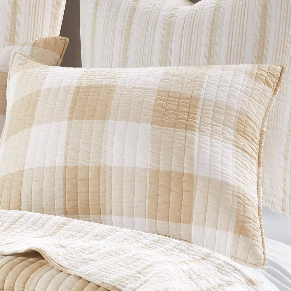 Camden Taupe Quilt Set - One King Quilt and Two King Shams - Levtex Home