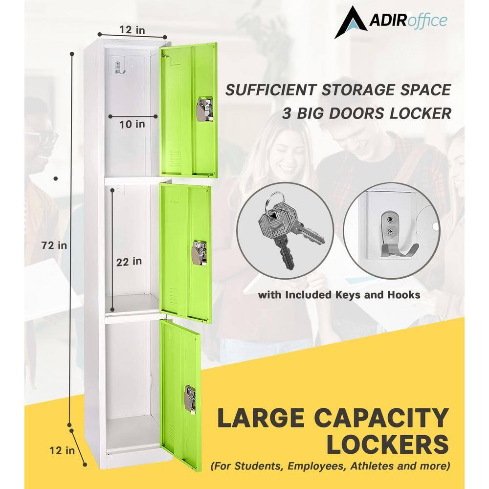 AdirOffice 3 - Tier 3 - Sections 12" Wide Storage Locker