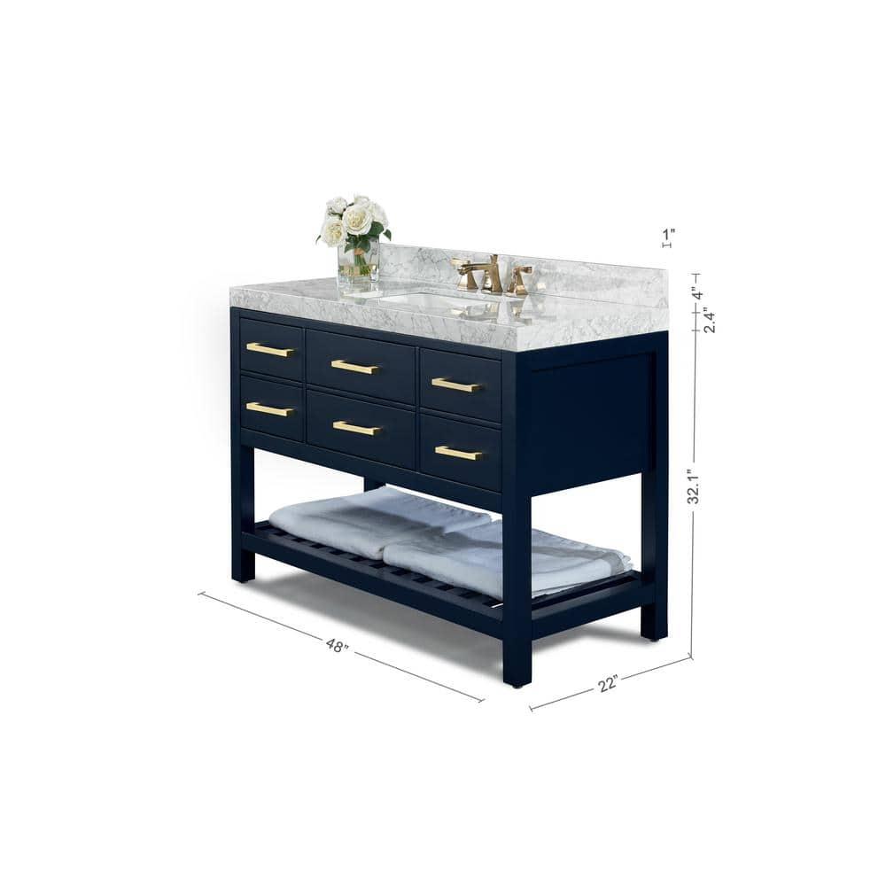 Ancerre Designs Elizabeth 48" Wood Bathroom Vanity Set in Heritage Blue