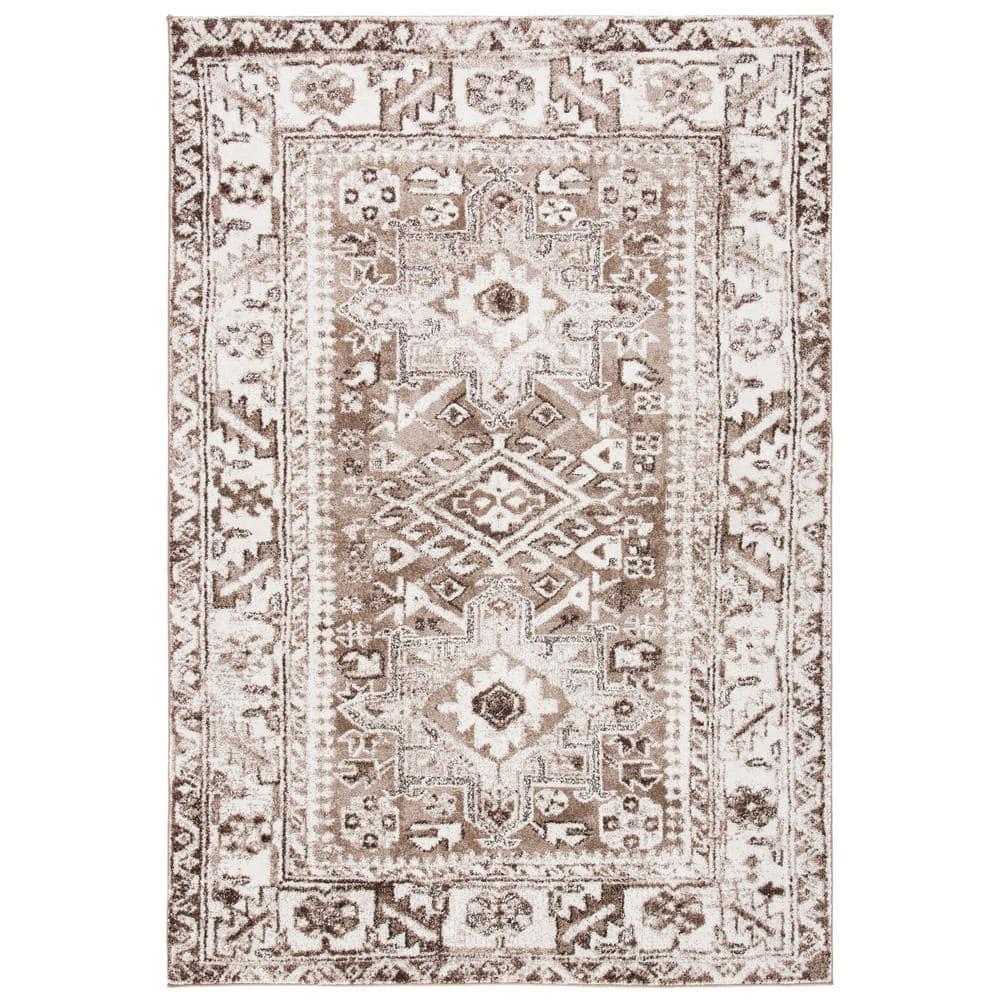 Vintage Hamadan VTH211 Power Loomed Area Rug - Brown/Ivory - 8'x10' - Safavieh.