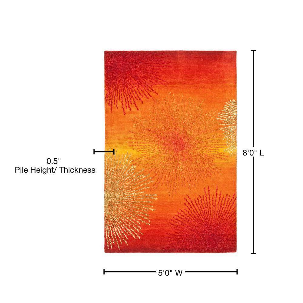 Soho SOH712 Hand Tufted Indoor Area Rug - Rust/Multi - 5'x8' - Safavieh.