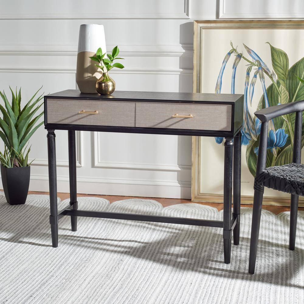 Estella 2 Drawer Console Table - CNS5731B - Black - Safavieh