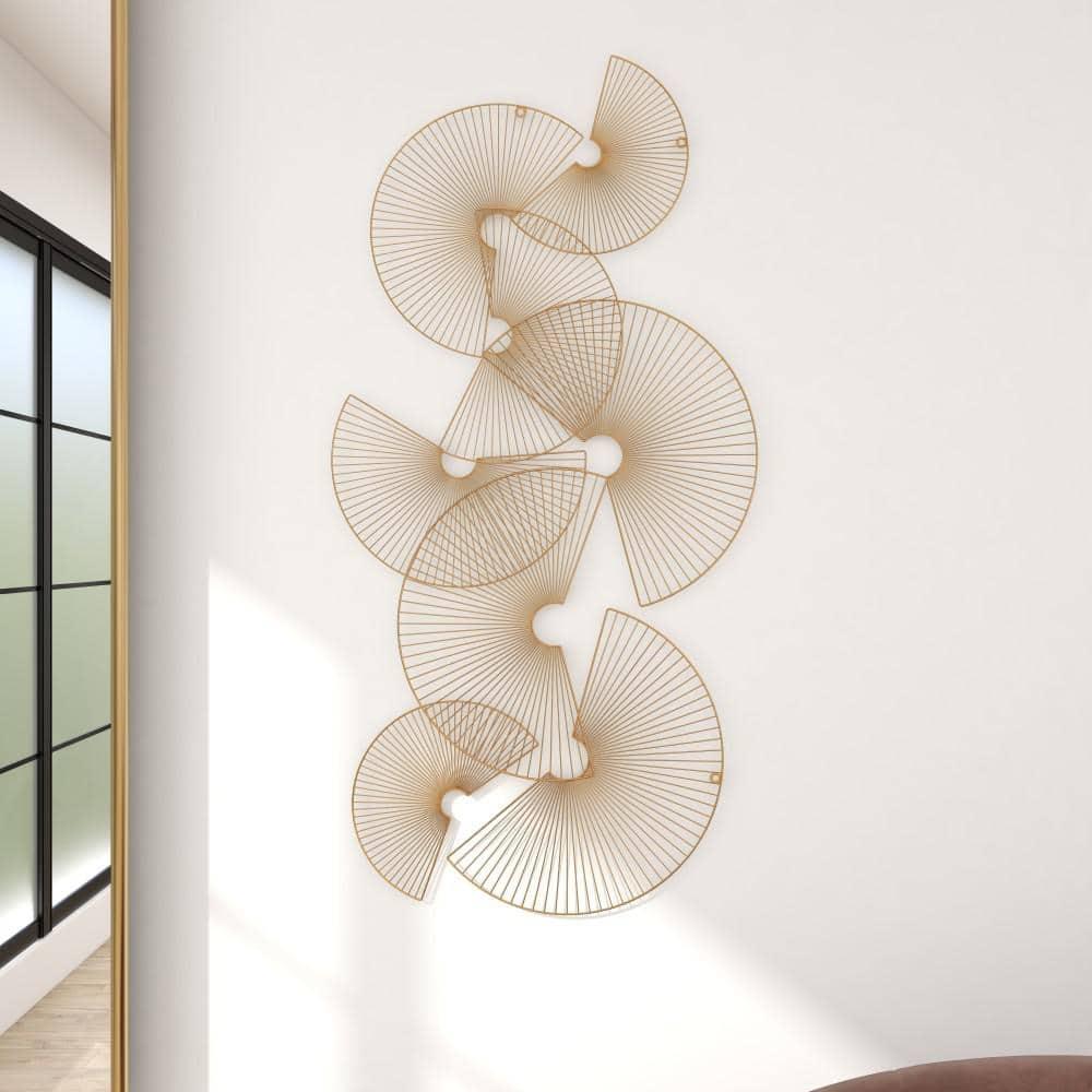 CosmoLiving by Cosmopolitan Gold Metal Half Moon Sunburst Wall Decor