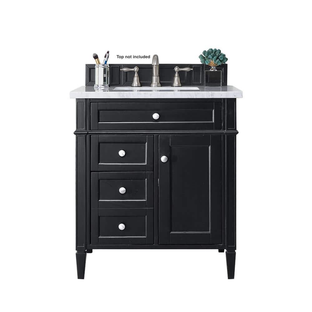 James Martin Vanities Brittany 30-Inches Black Onyx Bathroom Vanity Base Cabinet without Top