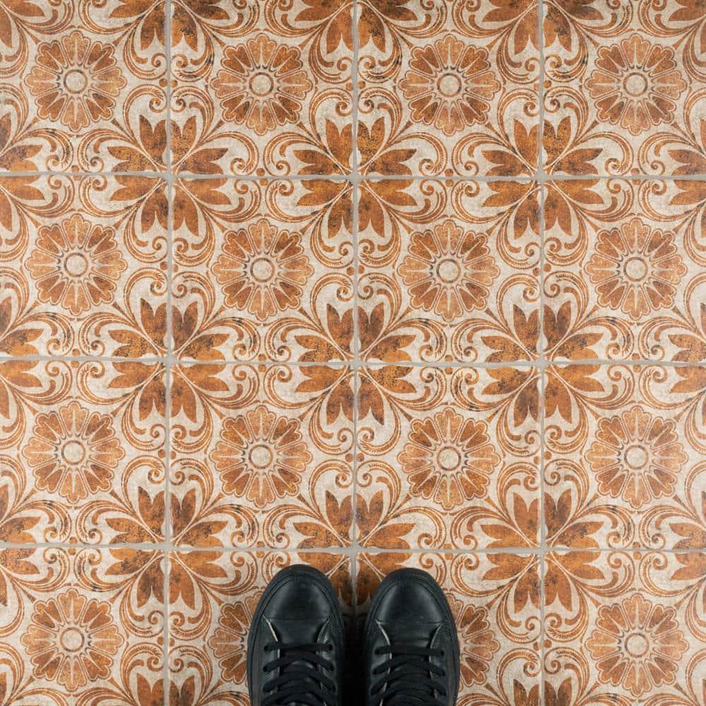 Costa Arena Decor Dahlia 7-3/4 in. x 7-3/4 in. Ceramic Floor and Wall Tile (10.75 sq. ft./Case)