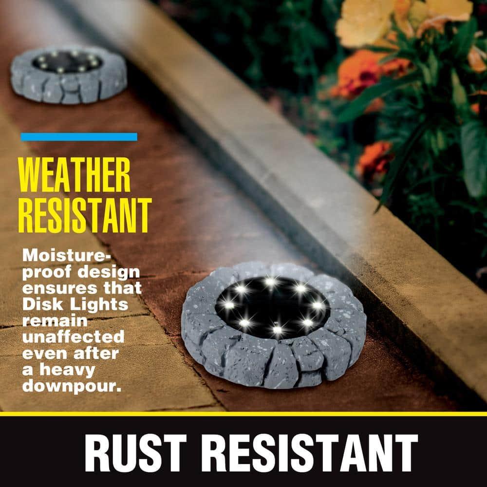 Bell + Howell Stone Low Voltage Solar Powered Integrated LED Pathway Light Pack (Set of 4)