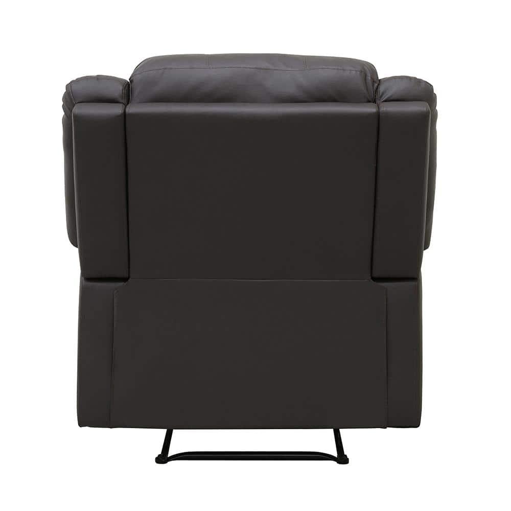 Lexicon Fairview Faux Leather Upholstered Manual Recliner in Dark Brown