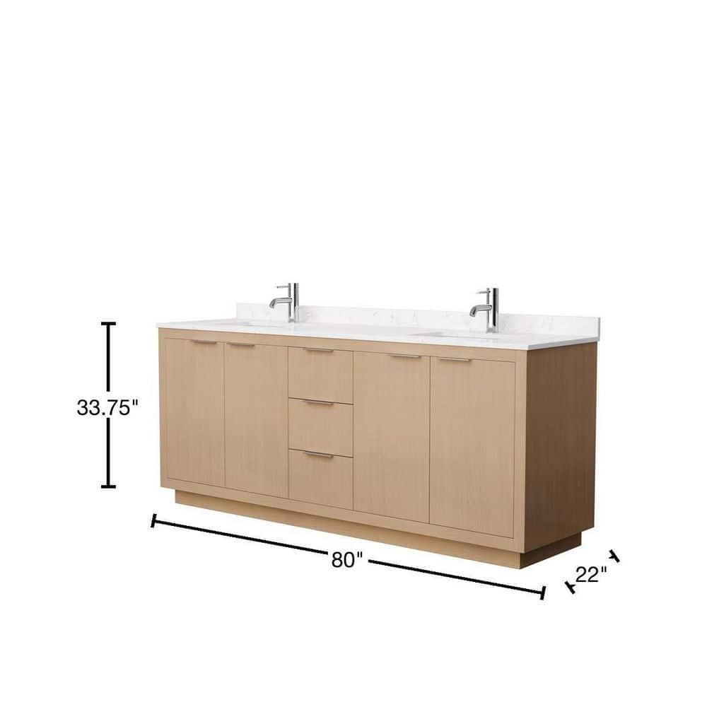 Wyndham Collection Maroni 80'' Double Bathroom Vanity with Marble Top