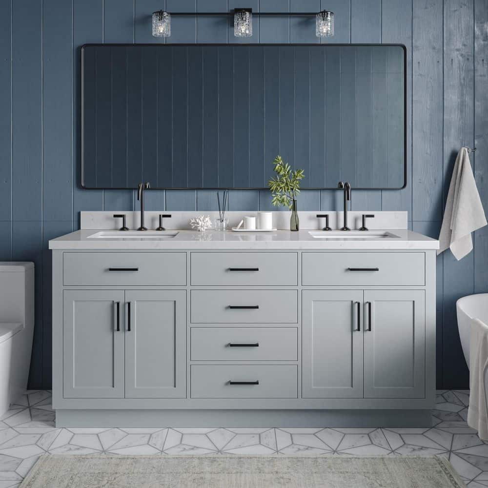 Ariel T072d-Bc Hepburn 72" Double Free Standing Vanity Cabinet Only - Grey