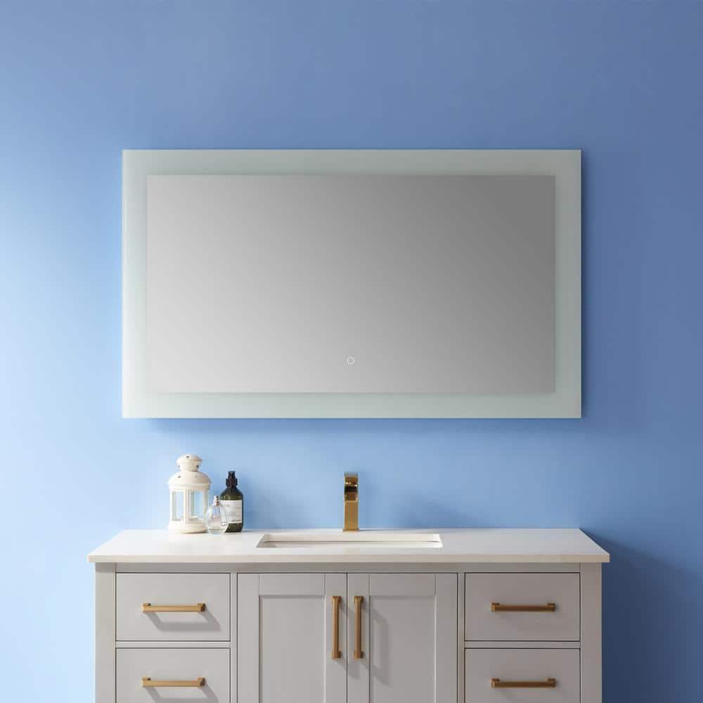 Vinnova Callista 48" Rectangle LED Lighted Bathroom Vanity Wall Mirror, Clear