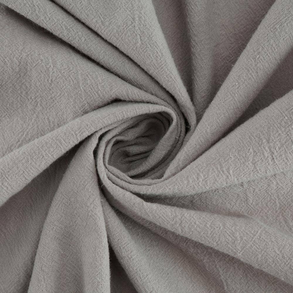52"X84" Archaeo Light Filtering Outdoor Washed Cotton Twist Tab Curtain Panel Silver Gray: Grey Window Curtains