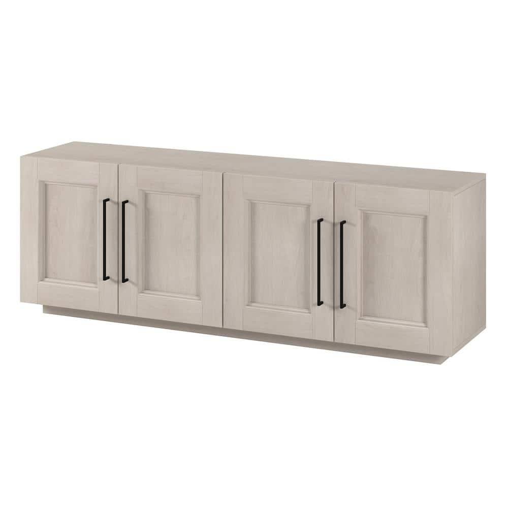 Evelyn&Zoe Easy Assemble Television Stand, Wood White, 15.50 x 68.00 x 24.00 Inches, 102.55 lb