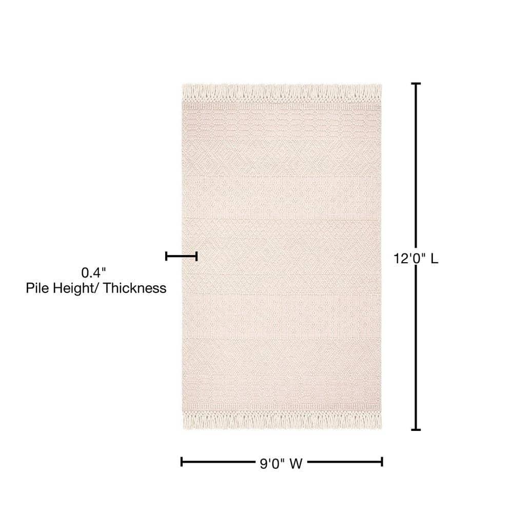 Natura NAT852 Hand Loomed Indoor Area Rug - Ivory/Pink - 9' Round - Safavieh