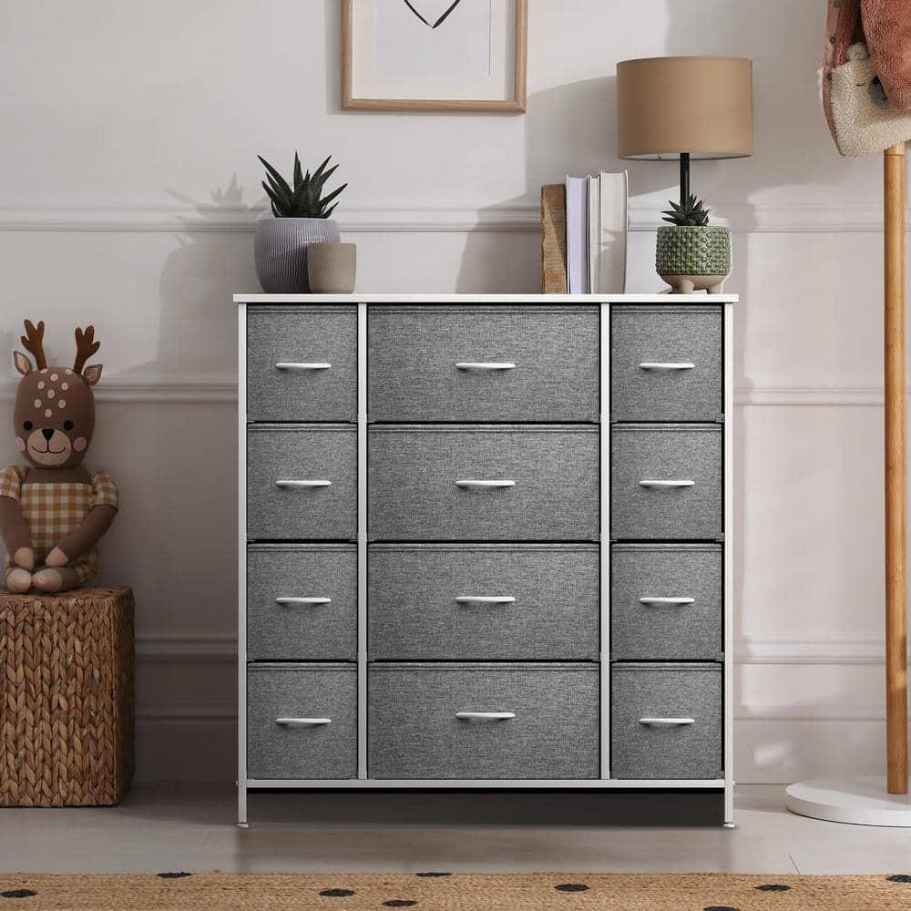 Sorbus Sorbus 12 Drawers Dresser with Steel Frame and Wood Top