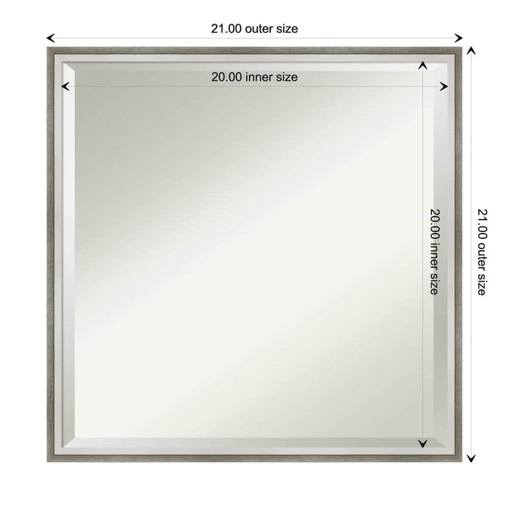 Elegant Rectangular Bronze & Silver Wood Bathroom Vanity Mirror 21x21