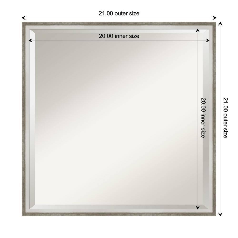 Elegant Rectangular Bronze & Silver Wood Bathroom Vanity Mirror 21x21