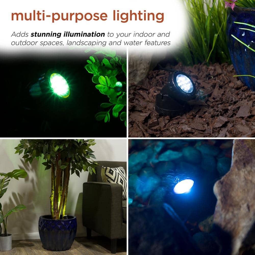 LED Submersible Light with Photocell & Transformer - Alpine Corporation: Weather-Resistant, Electric Powered Landscape Ground Spotlight