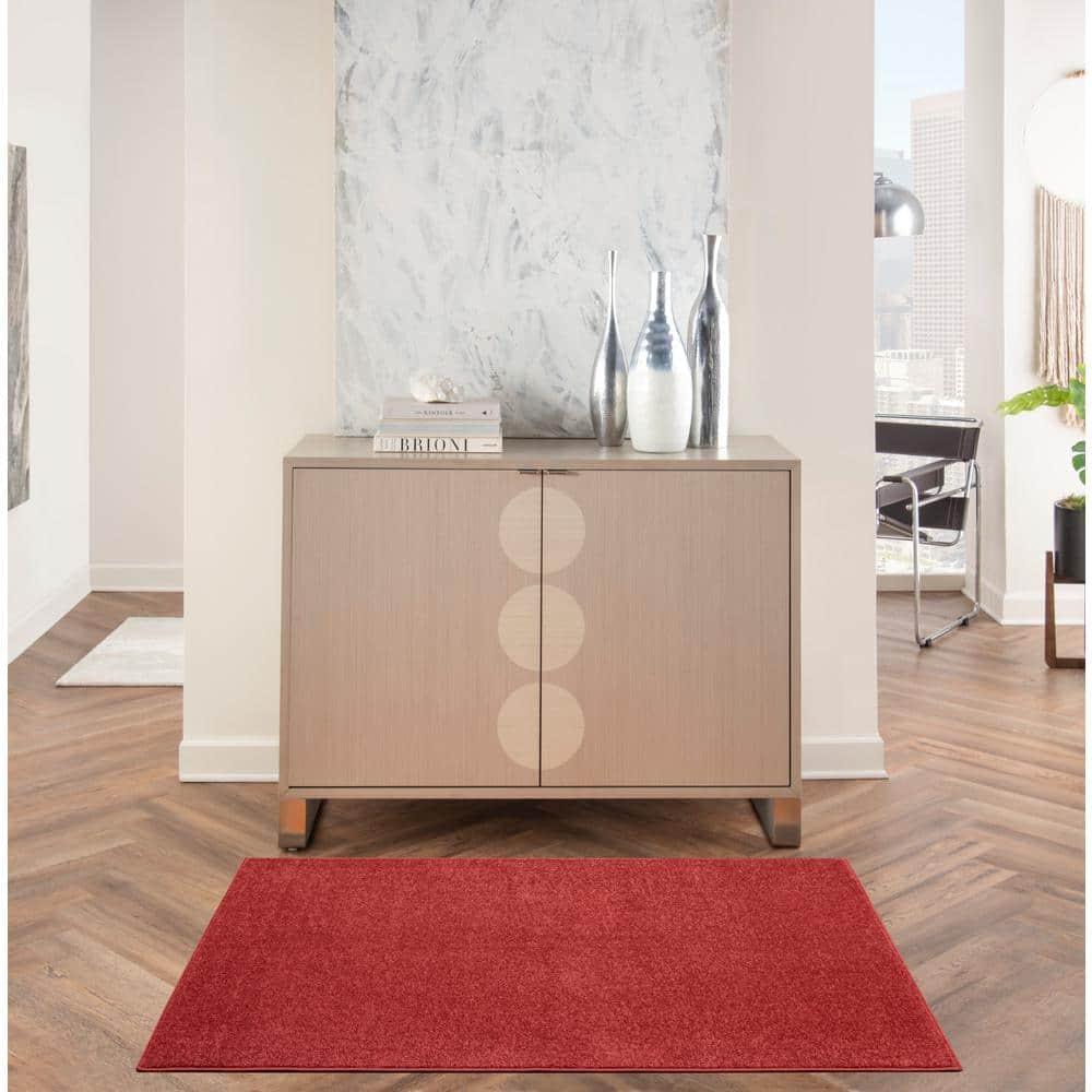 Nourison Essentials Easy Care Indoor Outdoor Area Rug - Brick Red 3' x 5'