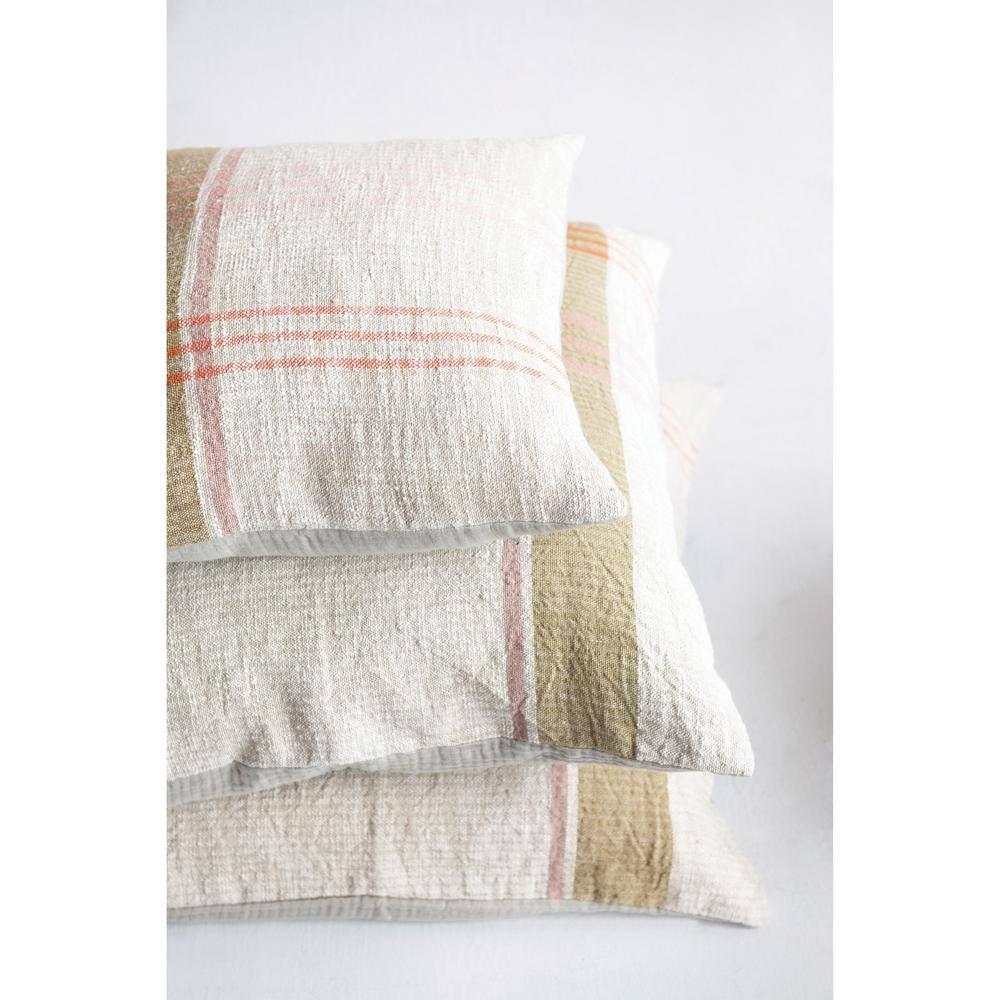 Creative Co-Op Woven Cotton and Linen Plaid Pillow