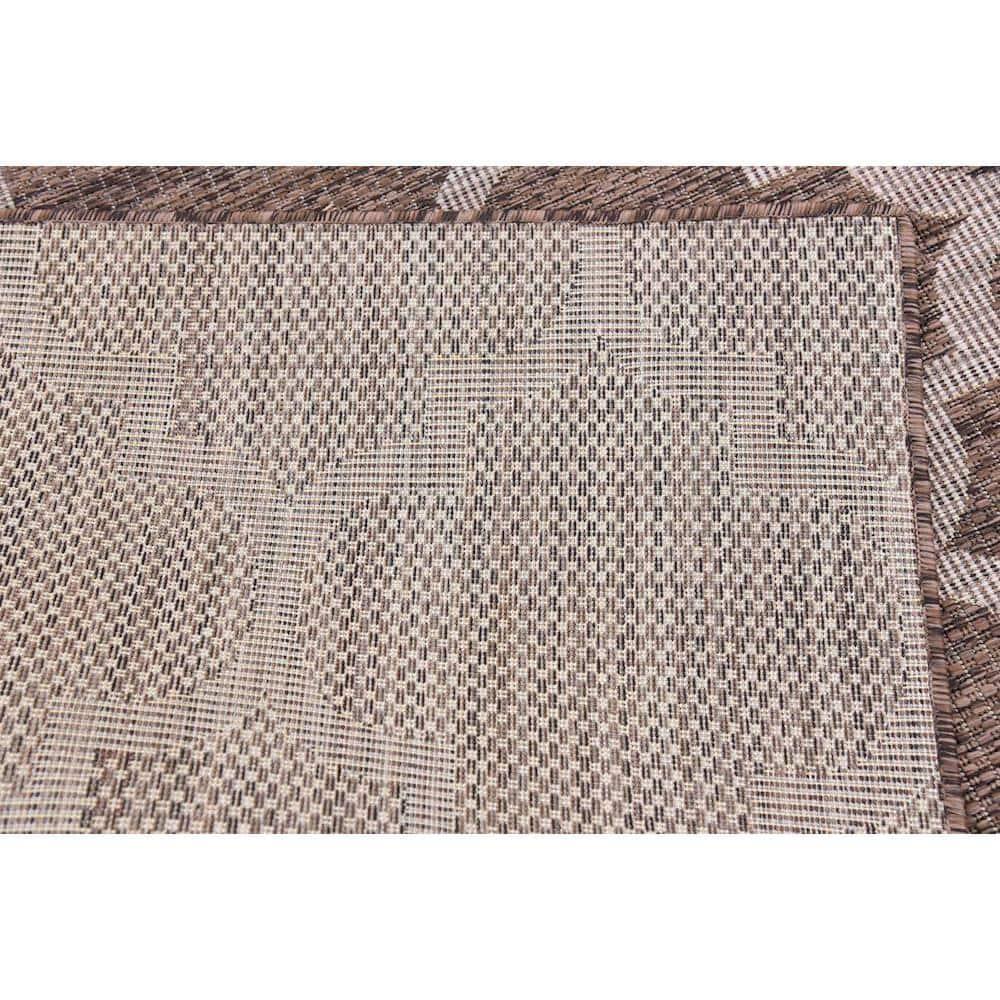 Unique Loom 8' 0 x 11' 4 Rectangle Indoor/Outdoor Trellis Brown Area Rug