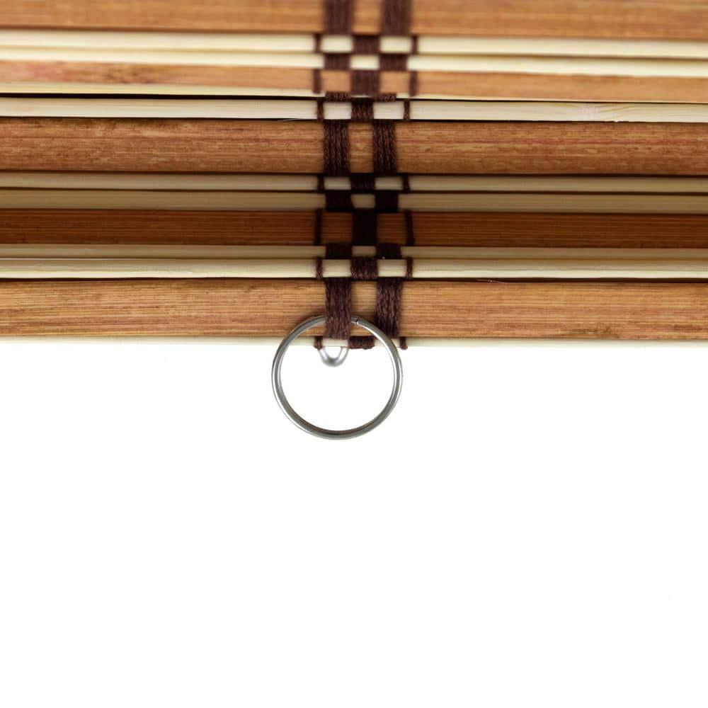 Burnt Bamboo Cordless Window Shade - Two-tone Honey 48" W