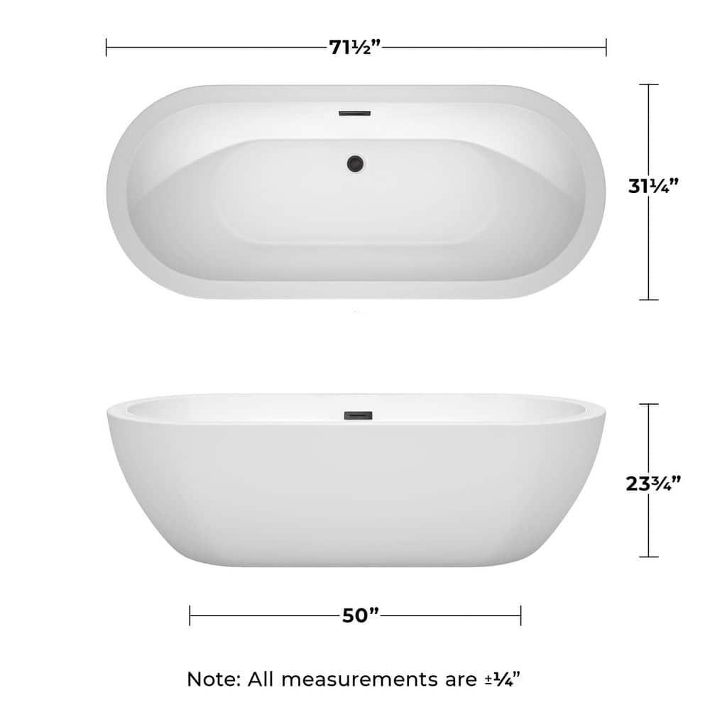 Soho 72'' x 31'' Freestanding Soaking Acrylic Bathtub