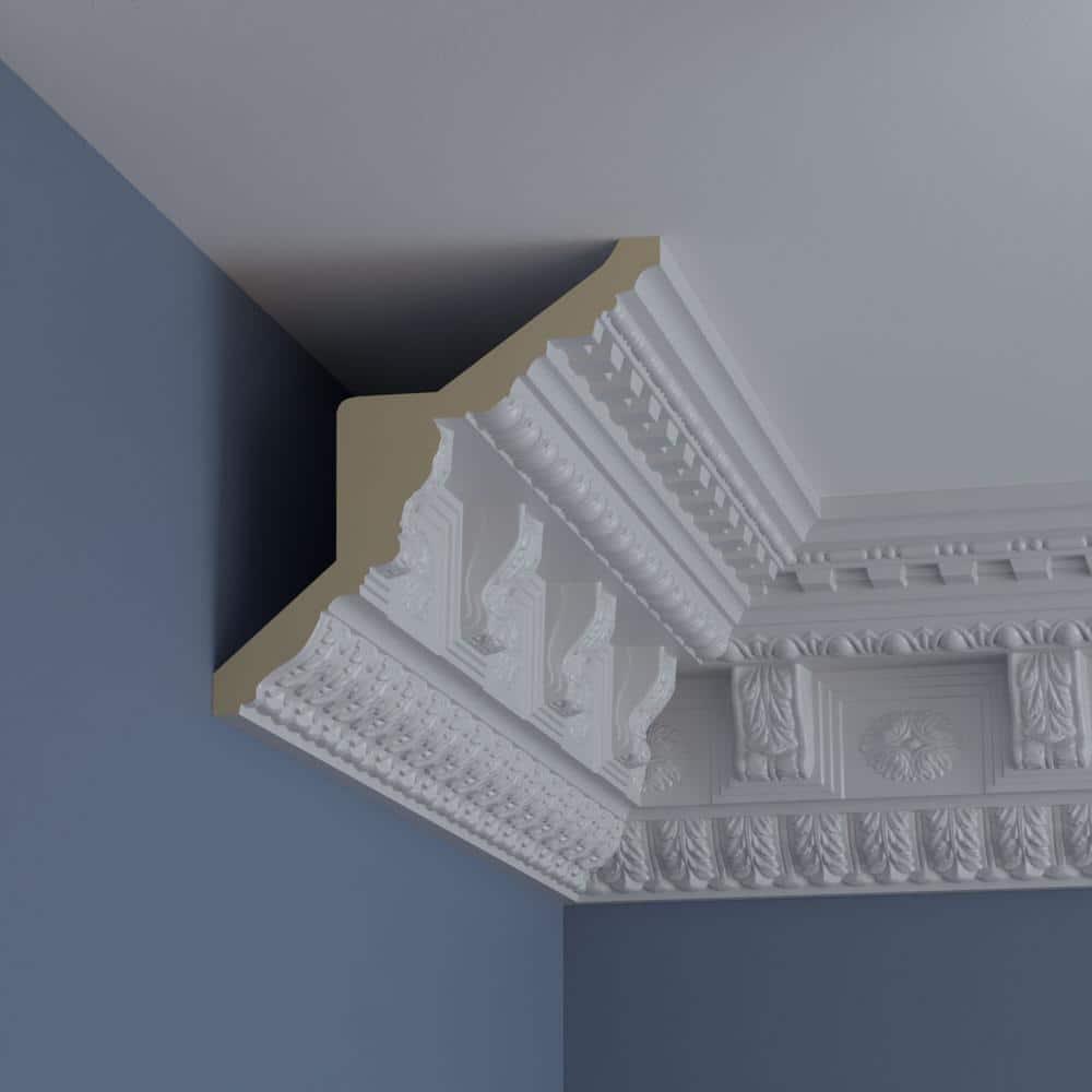 Ekena Millwork SAMPLE - Endurathane Granada Crown Moulding, 9 7/8"H x 9 3/4"P x 14"F x 12"L, Factory Primed