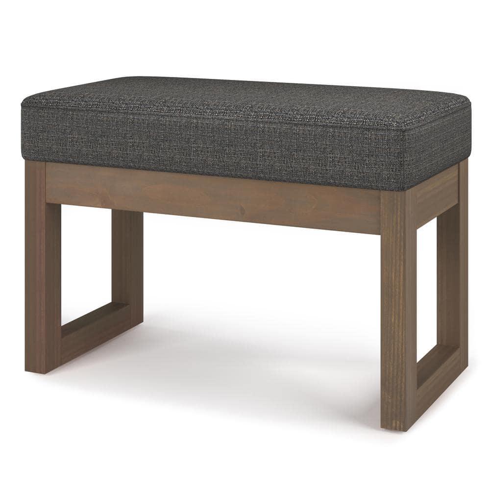 Simpli Home Milltown 44"W Large Ottoman Bench with Upholstered Seat and Solid Wood Frame