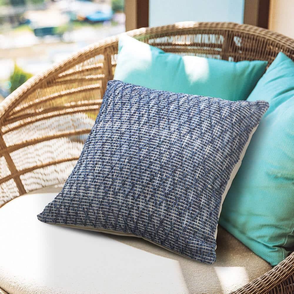Elm & Oak Modern Traditional Blue Diamond Geometric Throw Pillow