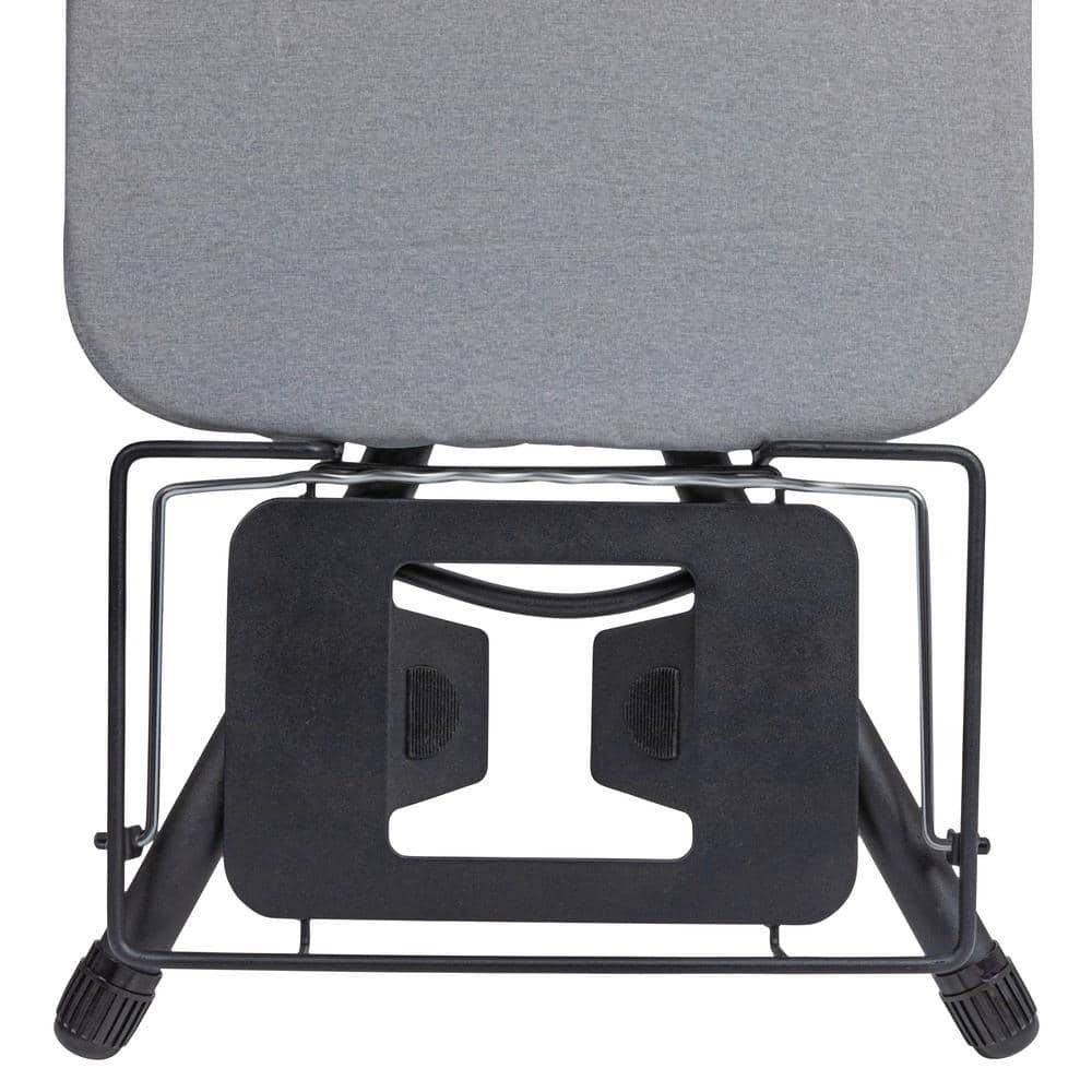 Household Essentials Wide Mega Ironing Board 4-Leg Matte Black Frame Gray Cover: Collapsible Metal, 59" x 18.75", 18.44 lbs