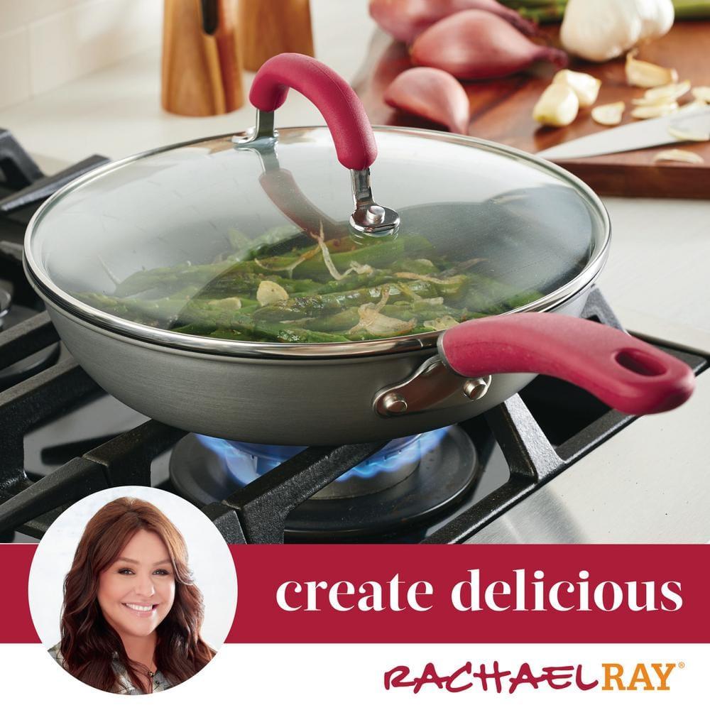 Rachael Ray Rachael Ray Create Delicious Hard Anodized Aluminum Nonstick Deep Frying Pan, 10.25-Inch